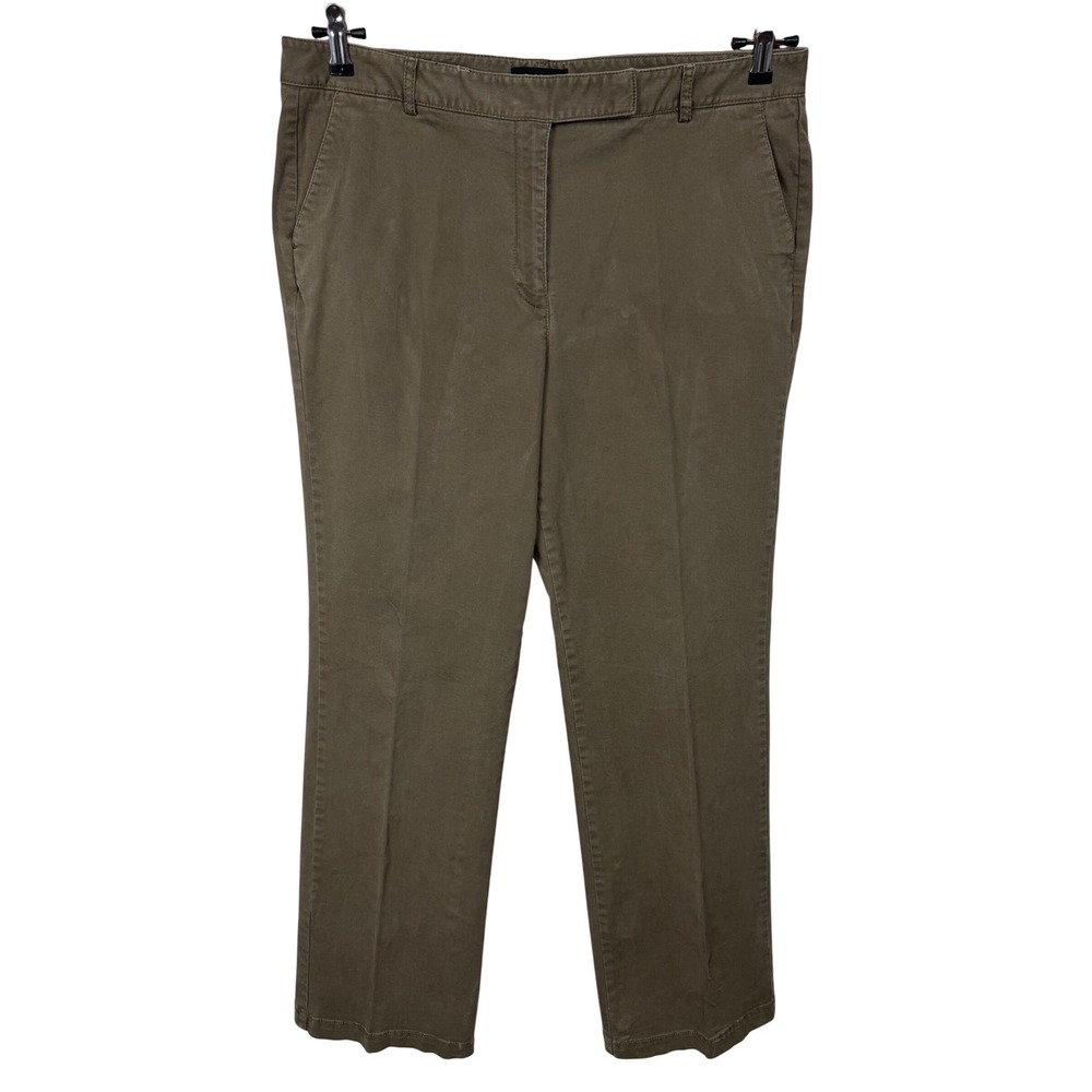 Talbots Heritage Boot Pants Womens 16 Brown‎ Cotton Stretch Chino Twill